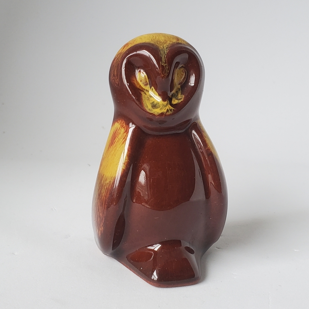 BMP Vintage Harvest Gold Miniature Owl  Blue Mountain Pottery Canada